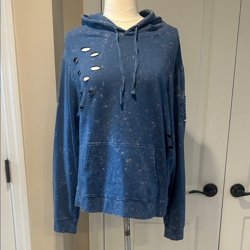 New IJOAH Distressed Blue Hoodie